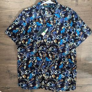 Perry Ellis multi color printed button shirt. New w/tags